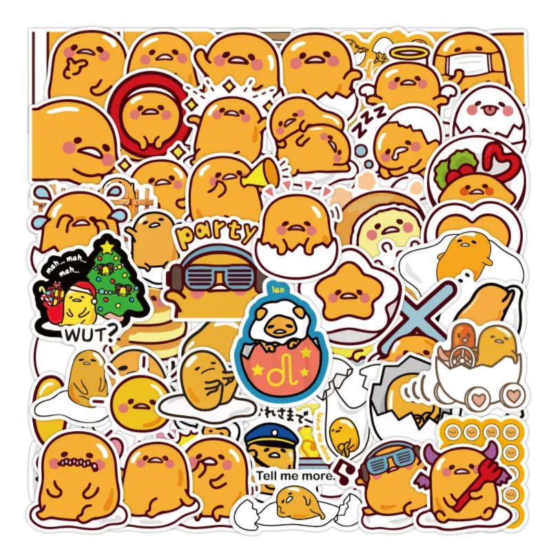 

60Pcs/Set Cute lazy egg Graffiti Waterproof Skateboard Travel Suitcase Phone Laptop Luggage Stickers Cute Kids Girl Toys