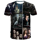 Футболка с 3D-принтом дневников вампира, летняя футболка для мужчин и женщин, модные повседневные футболки с коротким рукавом для мальчиков и девочек, детские футболки, женская футболка