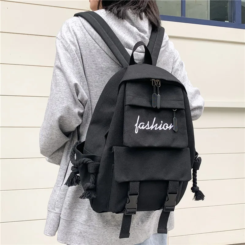 2021 рюкзак новые буквы холст школьные рюкзаки Дамская обувь большой для девочек
