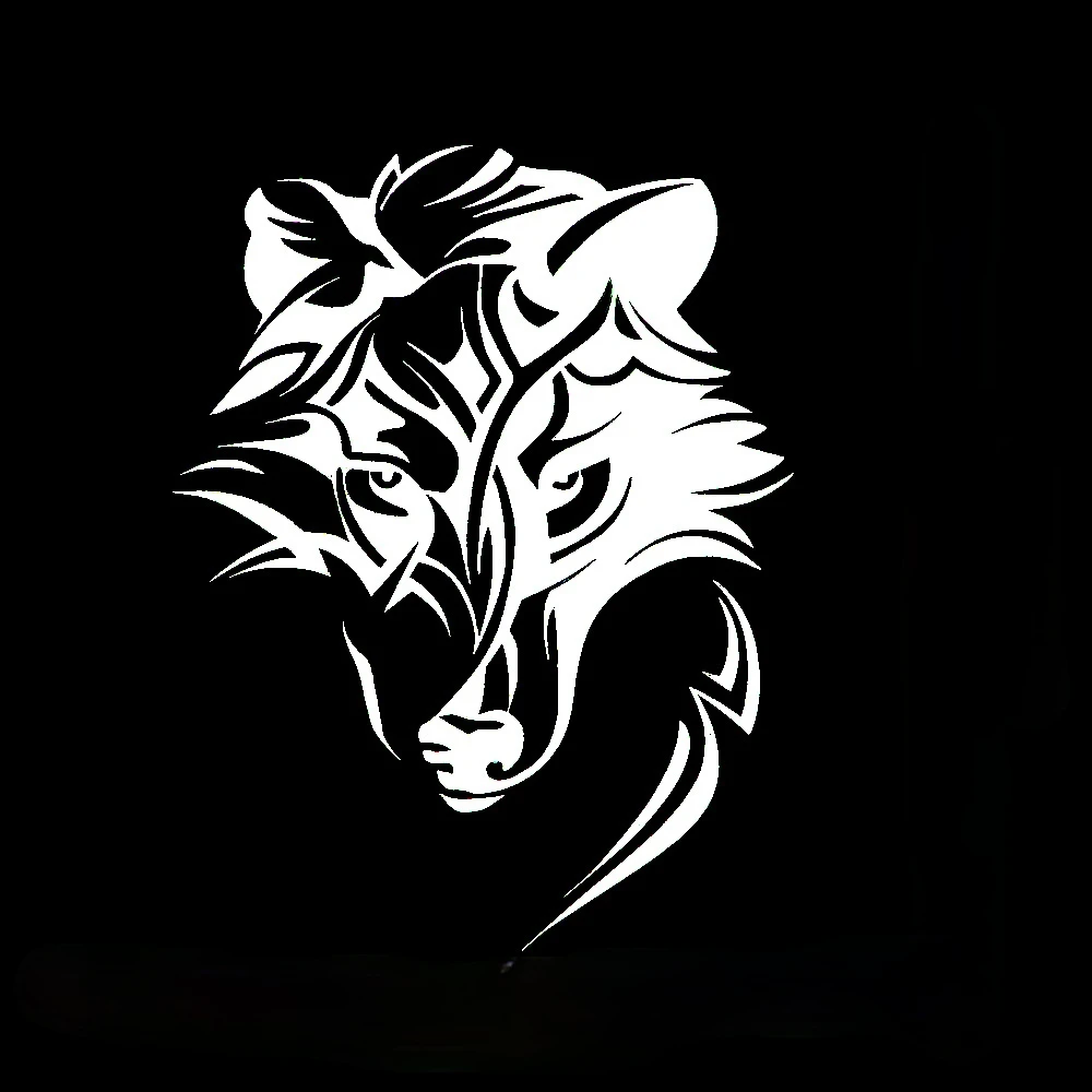 

Popular Abstract Wolf Predator Ornament Head Vinyl Car Sticker KK18*13cm