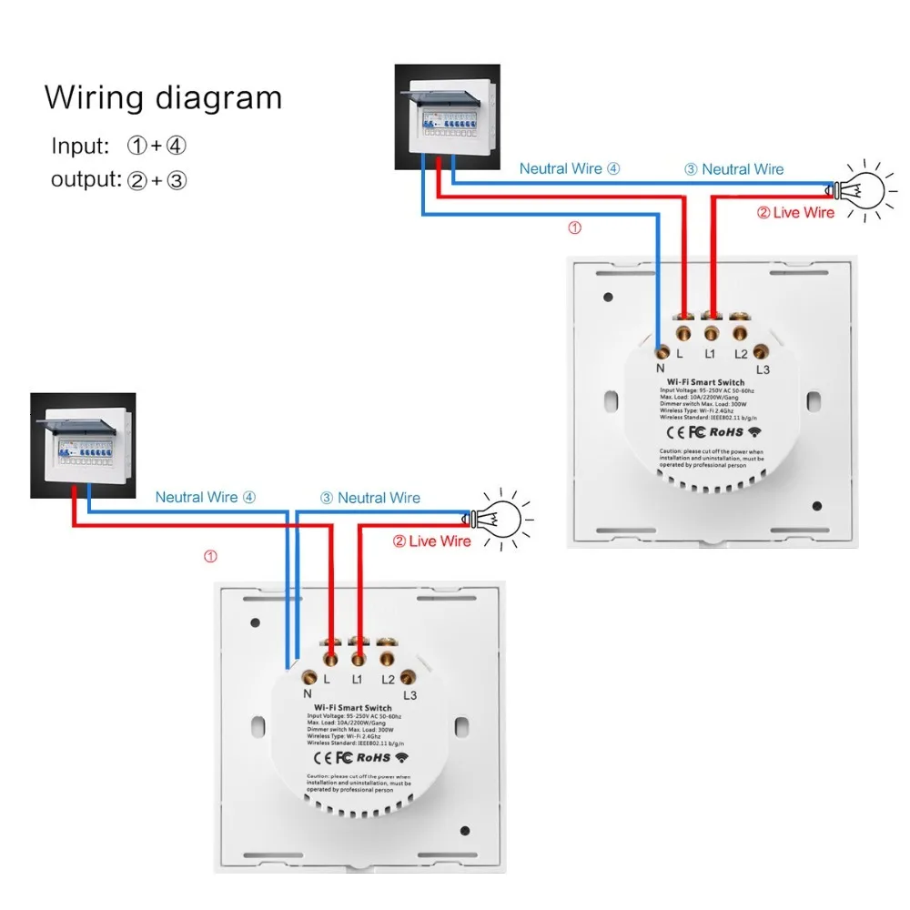 US/EU/AU Standard Touch Switch Smart Light Panel Wall interruptor 1/2/3 Gang wifi Voice Work with Alexa Google Home APP | Обустройство