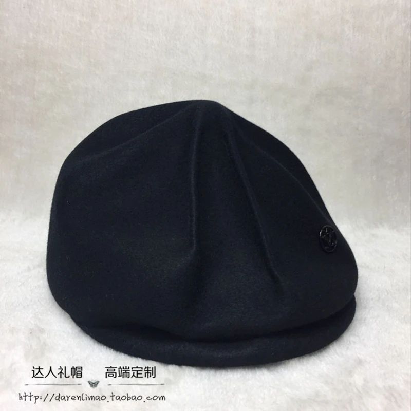 Индивидуальная Складная шапка из шерсти береты с двойным черным металлическим