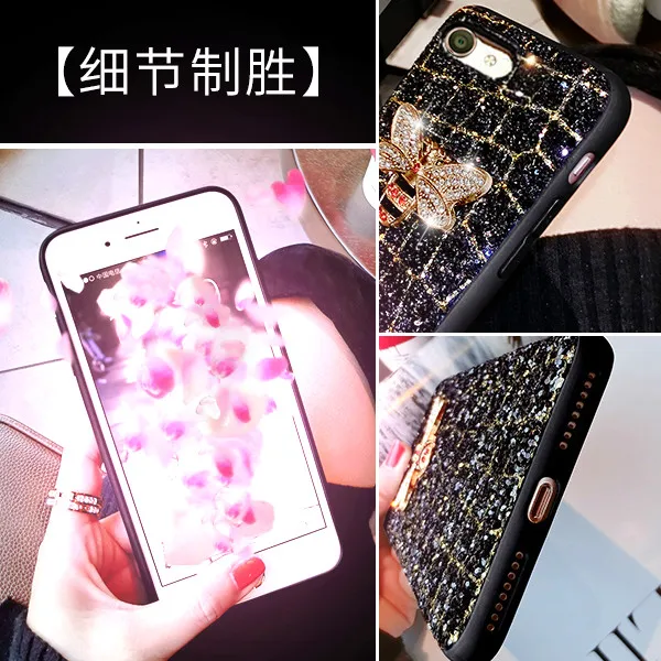 For Samsung Galaxy Note 8 S9 S8 Plus A8 IPhone X 7 6 6s SE 5 5S Metal 3D Bee Diamond Bling Hard Glitter Phone Case Girl Cover |
