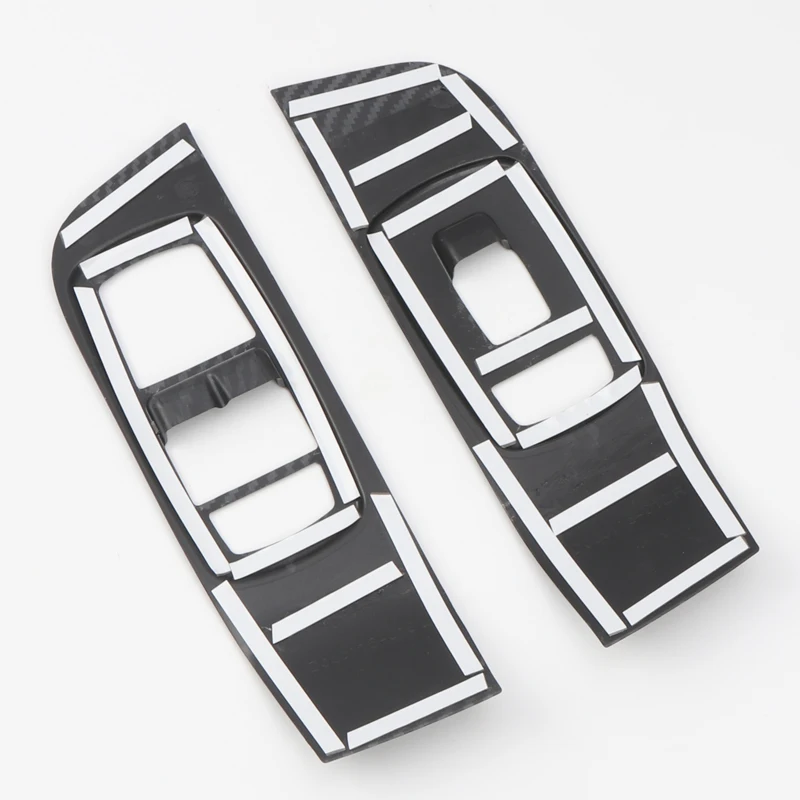 

LHD! Car Styling 2PCS ABS Carbon Fiber Interior Window Switch Lift Cover Trim for Dodge Challenger 2015 2016 2017 2018 2019