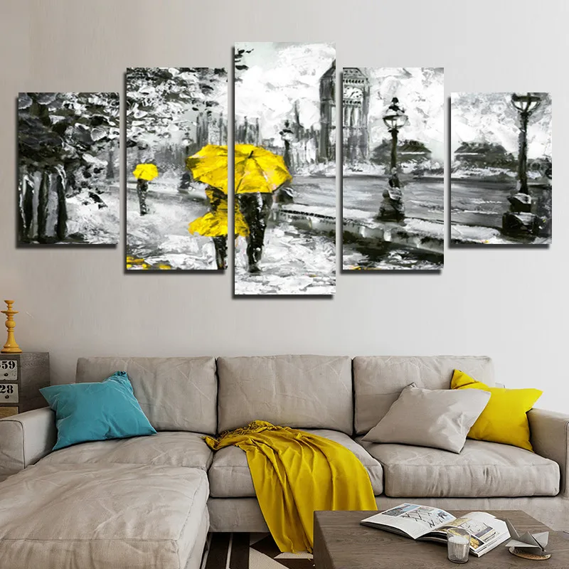 Горячая Распродажа модная Настенная картина для влюбленных серый пейзаж Синий