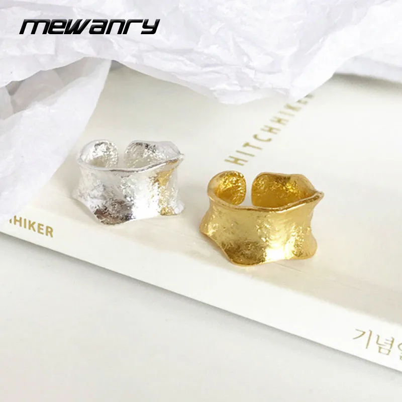 

Кольца женские Mewanry из стерлингового серебра 925 пробы, с текстурой, серебристый неправильной формы