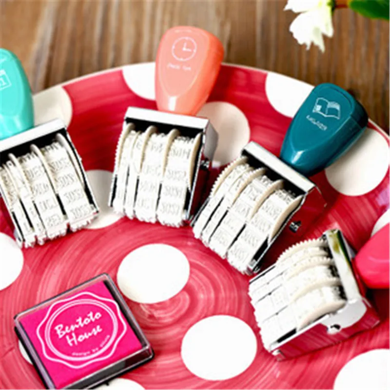 1 шт. Винтаж Пластик Rolling печать месяц дата DIY колеса марки дневник альбом