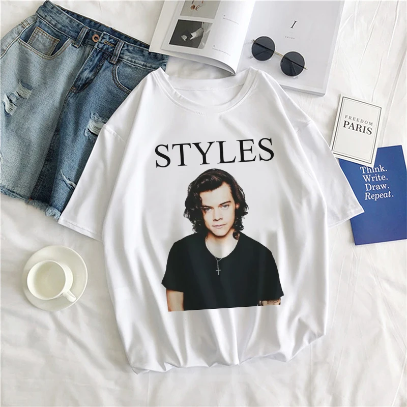 Забавные эстетические повседневное Harry Styles с изображение мулт героев Женский Топ