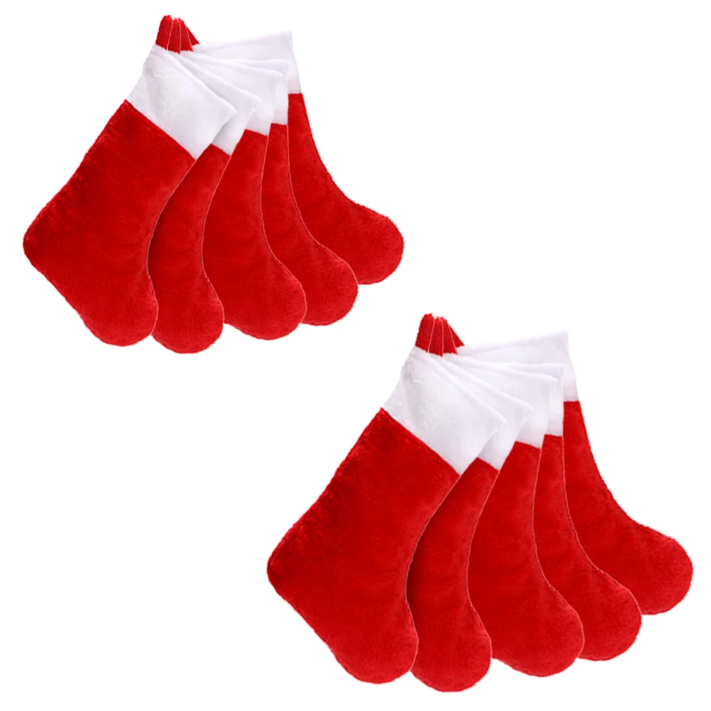 

6/10pcs Christmas Hanging Sock Christmas Hanging Decorations Red Bags Hanging Ornament for Christmas Tree New Year Party Decor