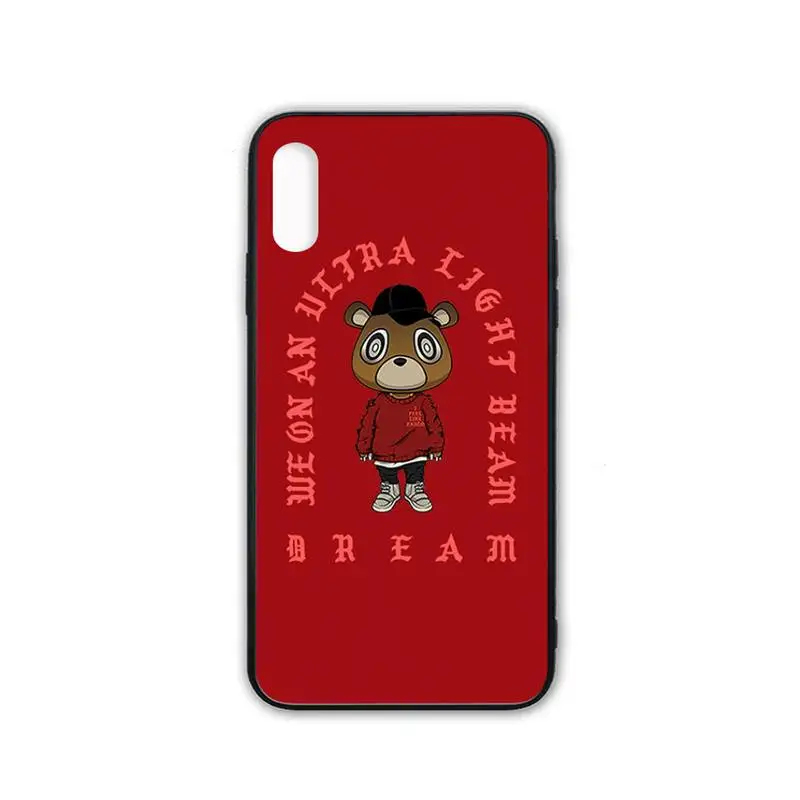 

Kanye West Graduation Bear Silicone black case coque for iphone se 2020 6 6s 7 8 plus x xs max xr 11 12 pro max cover