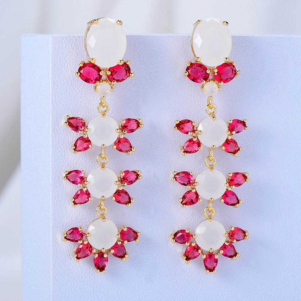 

Jimbora Модные Роскошные Модные подвесные висячие серьги для вечеринки ювелирные изделия для женщин ювелирные изделия Высокое качество Модны...