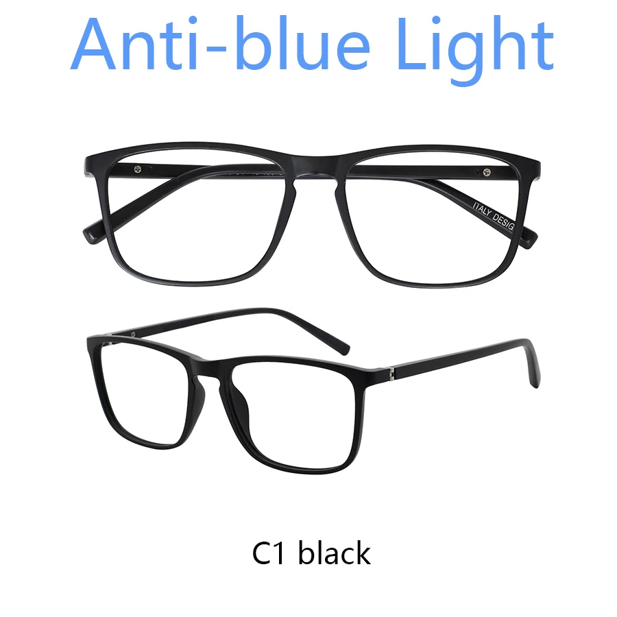 C1a black OCCI CHIAR мужские очки для чтения с защитой от синего света компьютерные Nerd очки при дальнозоркости ацетатная оправа для очков 1,0 1,5 2,0 2,5 3,0 - Цвет оправы: C1a black