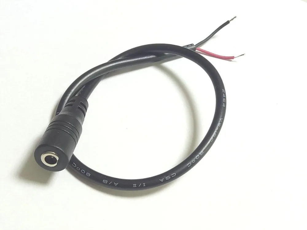 50 шт. DC мощность 3 5x1 35 мм гнездовой разъем DIY шнур кабель 24AWG 30 см Новый|Соединители|
