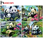 Алмазная живопись Huacan, панда, животное, 5D, вышивка, мозаика из бамбука, вышивка крестиком, наклейка на стену, украшение для дома