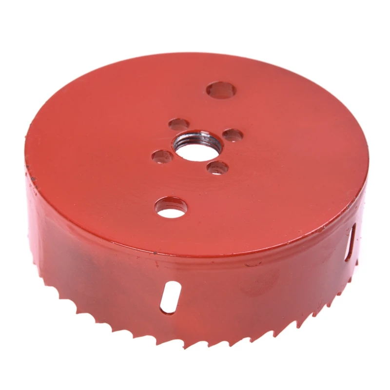 

Красный биметаллический инструмент для резки отверстий диаметром 110 мм
