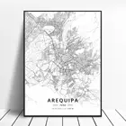 Hd Печать Лима Cusco Trujillo areкипа Перу холст искусство карта постер холст настенная живопись Домашний Декор Рамка