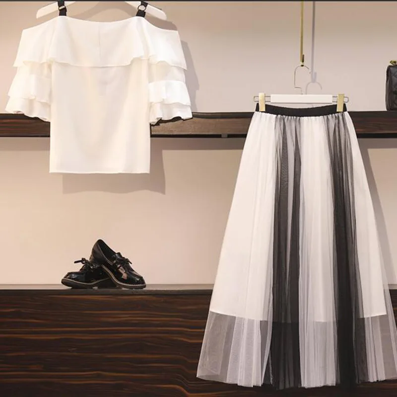 Новинка летняя женская простая шифоновая рубашка с открытыми плечами и цветная