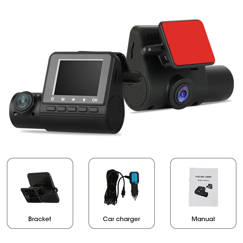 Dash Camera HD1080P Car Dvr front + inside lens Night Vision Cam 24H Parking Monitor Video Recorder GPS Tracker | Автомобили и
