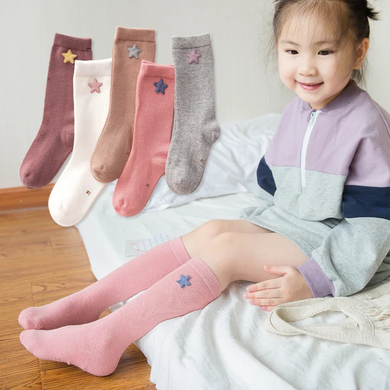 Носки для девочек Хлопковые гольфы с бантом стильные элегантные носки принцессы