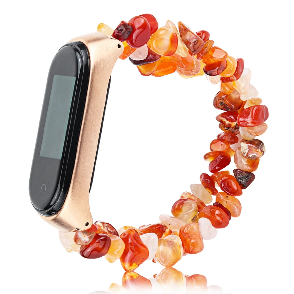 Новое поступление ювелирный браслет для Xiaomi Mi Band 6 5 4 3 ремешок часов MIband каменные
