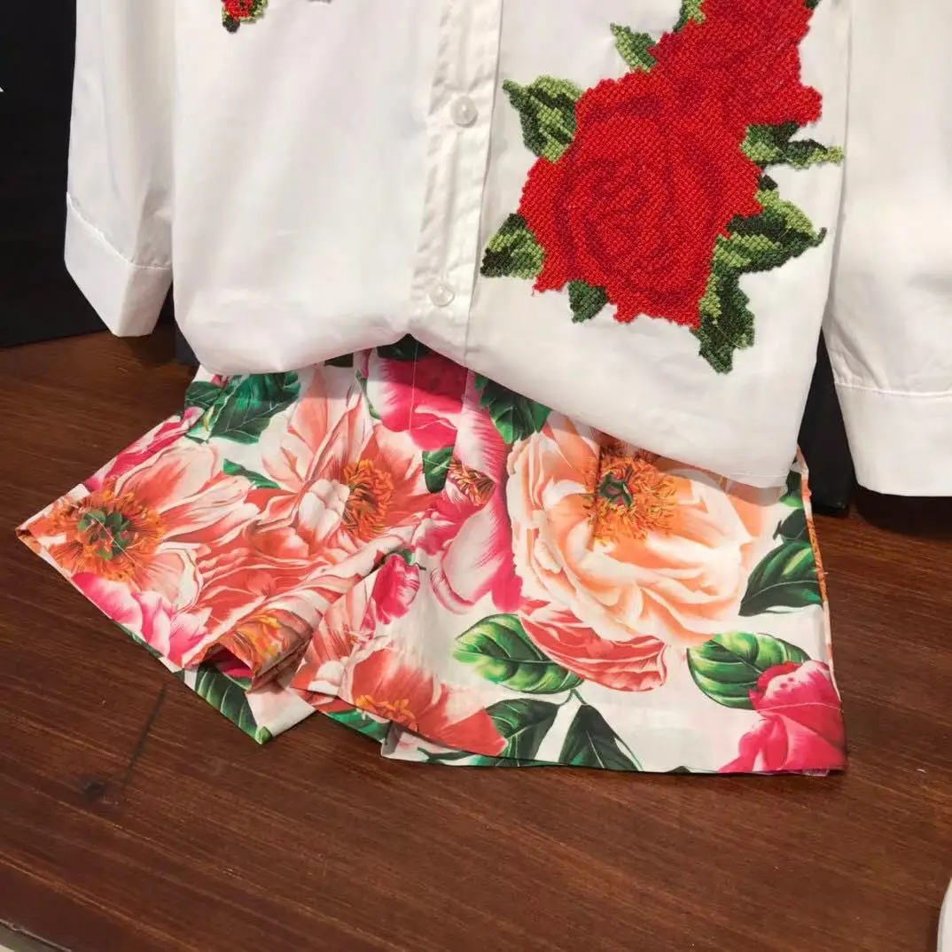 

Instock Girls Rose Flower Clothing set Longsleeve +Pants High-Quality Brand Boutique Clothes For Children Wholesale