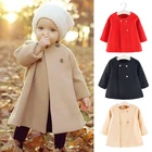 2020 зимняя куртка пальто для маленьких девочек; Сезон осень костюм для девочек, комплект из платья с круглым вырезом с длинными рукавами плащ шерстяной детский жилет для маленьких детей; Куртка; Пальто; Детская одежда