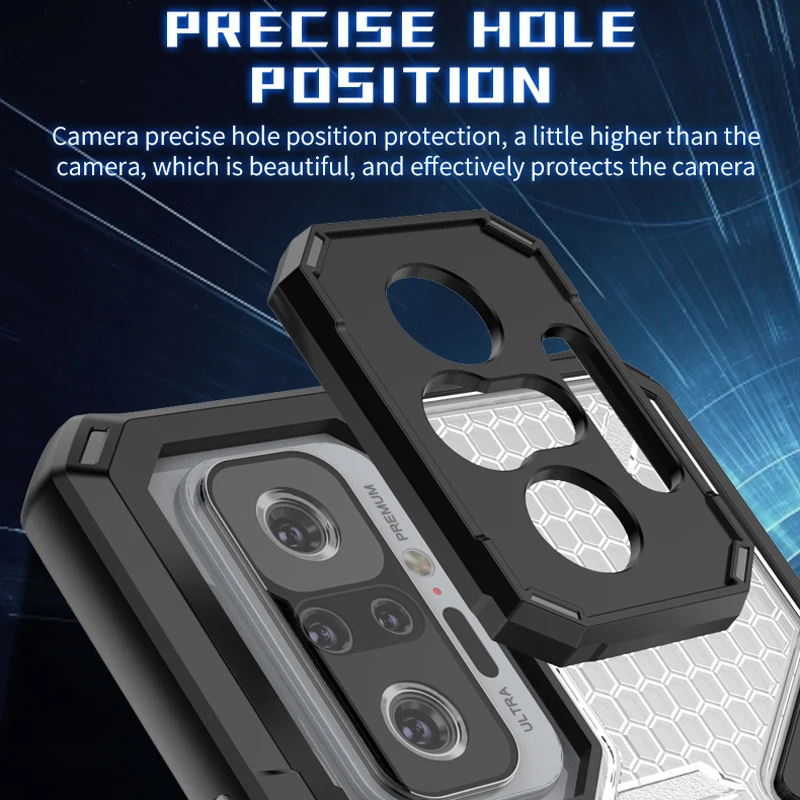 KEYSION Shockproof Case for Redmi Note 10 Pro 10 5G 10S Transparent Ring Stand Phone Cover for Redmi Note 9 Pro 9S 9T 9A 8 K40