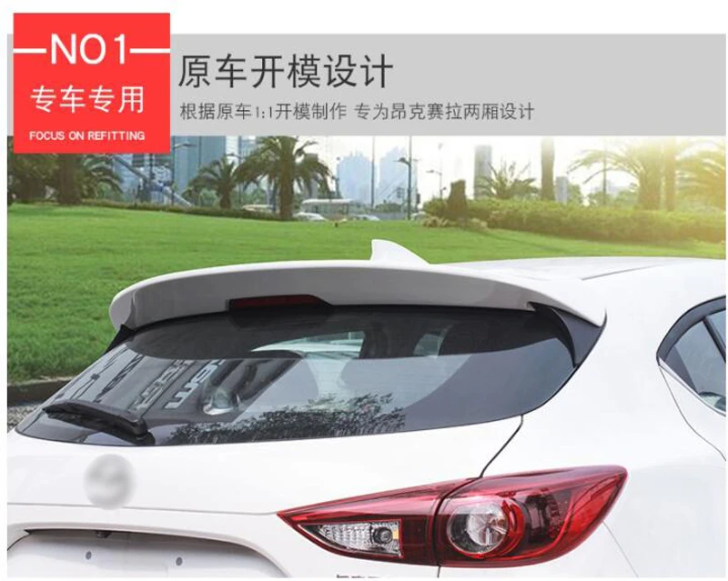 

For Mazda 3 Axela Hatchback 2014 2015 2016 2017 ABS Plastic Painted Color Rear Roof Trunk Lip Wing Boot Rear Spoiler