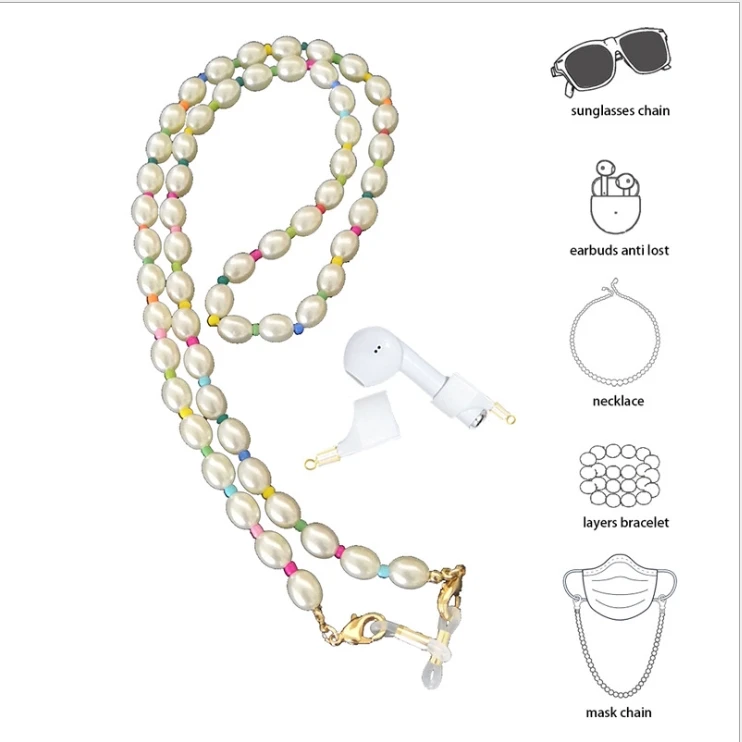 

Разноцветные аксессуары для женских солнцезащитных очков с имитацией кожи, многофункциональные ремешки для наушников с защитой от потери