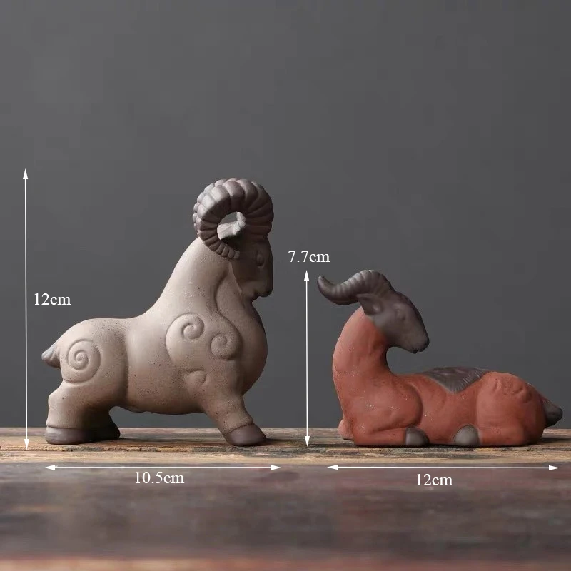 Чайные украшения из фиолетовой глины для домашних животных керамическая фигурка