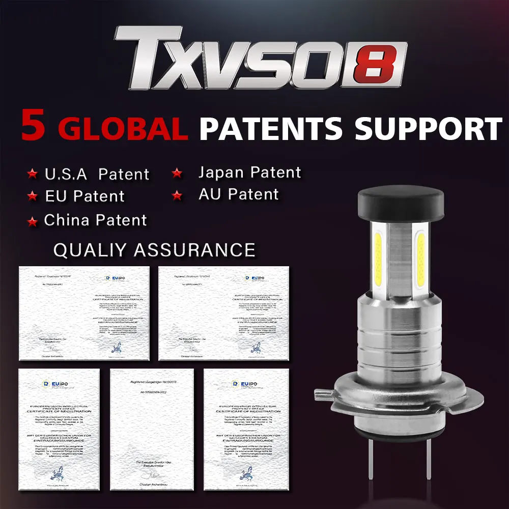 Светодиодная лампа 55 Вт H7 360 лм высокая яркость трехсторонний светодиодный чип