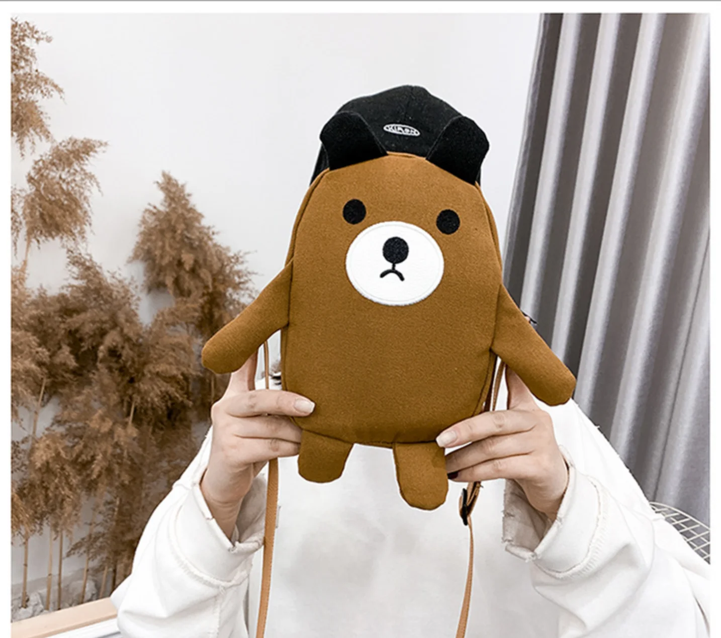 Сумки женские холщовые с милым медведем маленькие сумочки мультяшным рисунком