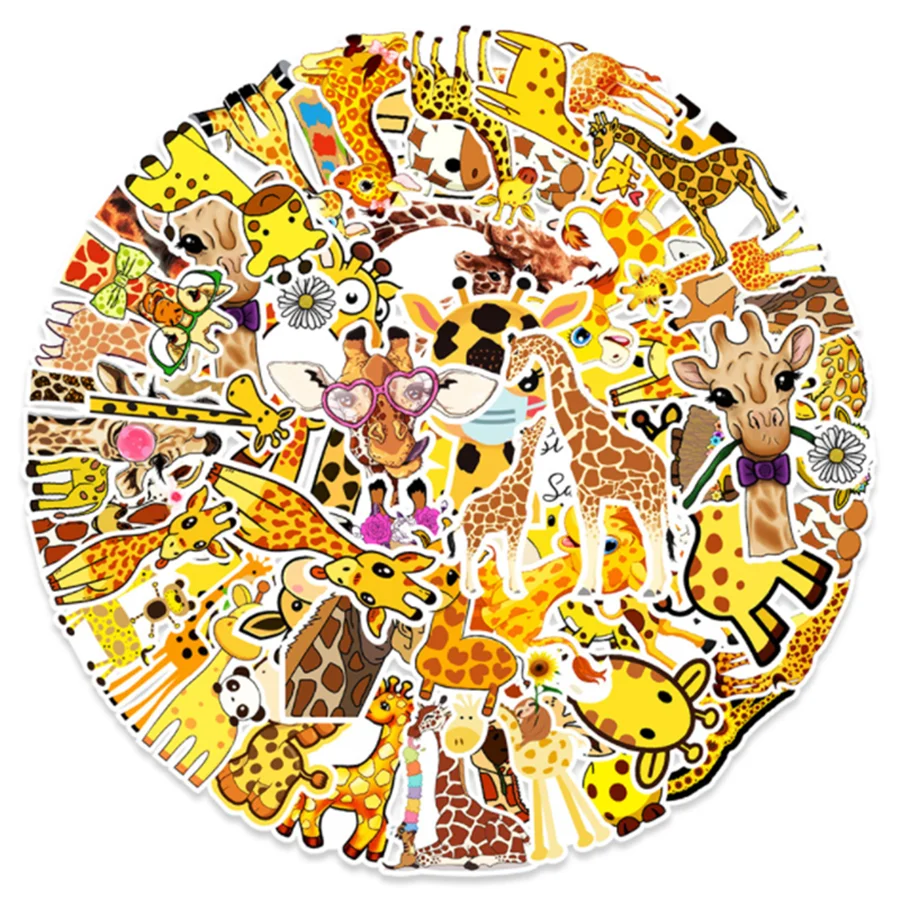 

10/30/50PCS Cartoon Cute Anime Giraffe Graffiti Decoration Suitcase Guitar Laptop Waterproof Sticker Toy Wholesale