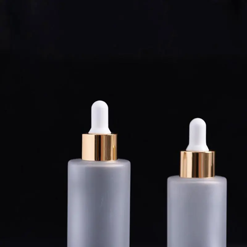 Frosted Glass Essential Oil Dropper Bottle 20ml 30ml 40ml 50ml 60ml 80ml 100ml Cosmetic Packaging Vial Refillable Bottles 10pcs | Красота и