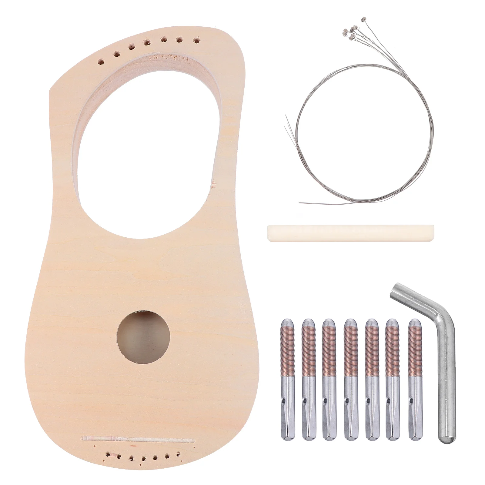 

1 Set Lyre Harp Making Material Kit Interesting DIY 7 String Lyre Harp