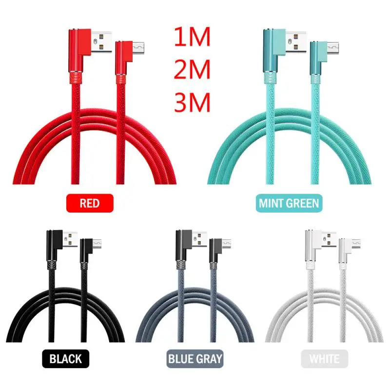 1 м 2 3 локоть 90 градусов Micro / Type C к USB кабель для быстрой зарядки передачи данных