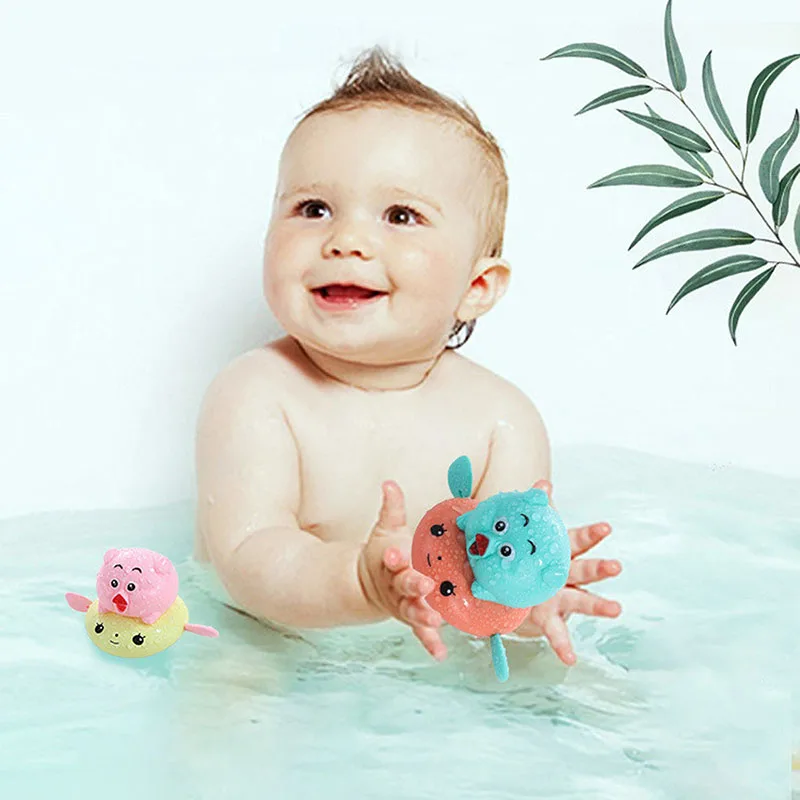 Toddler Newborn Baby Bath Toy Cartoon Animals With Clockwork Water Funny Swimming Pool Decoration Children's Bath Toys Pool Toy