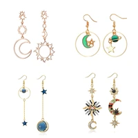 milky way stars moon tassel pendant earrings geometry shape design earrings pendant mysterious romantic female fashion jewelry