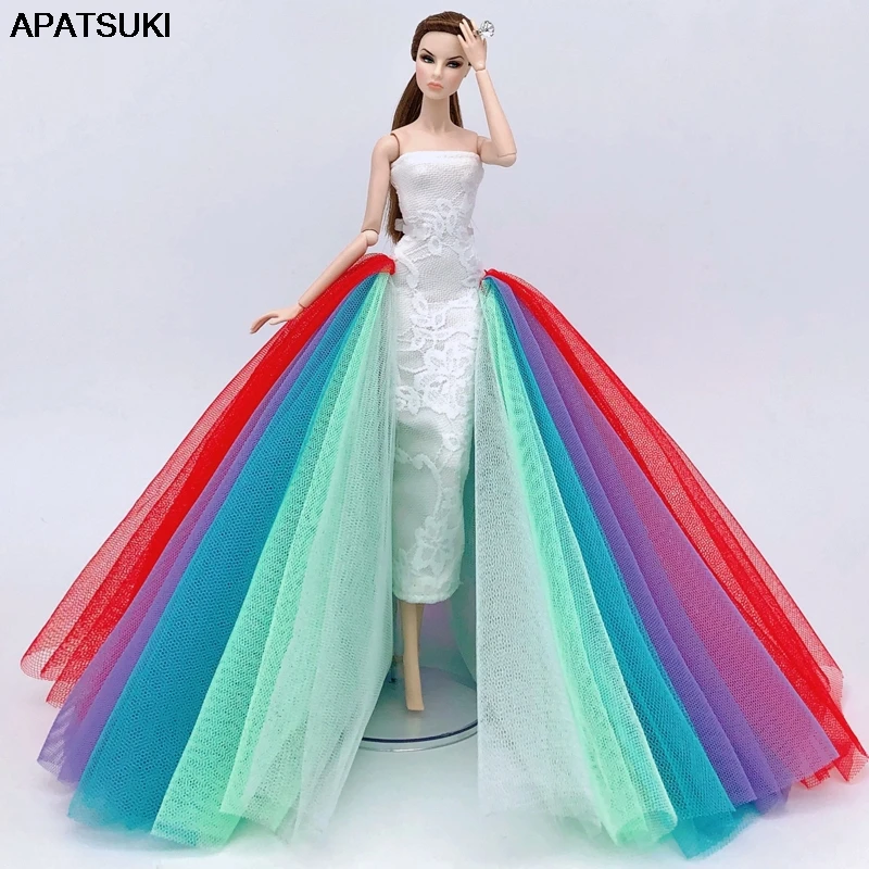 Высокое качество красочная одежда русалки для куклы Барби бюстгальтер и юбка