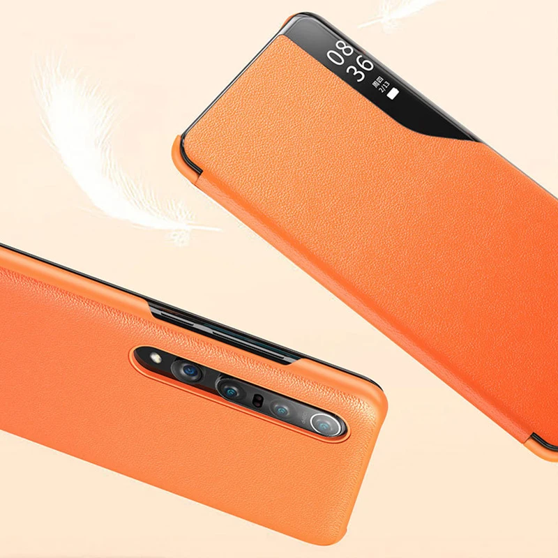luxury leather smart view flip case for xiaomi mi 10 pro mi10 10pro mi10pro 5g global verison xiomi xaomi magnetic phone cover free global shipping