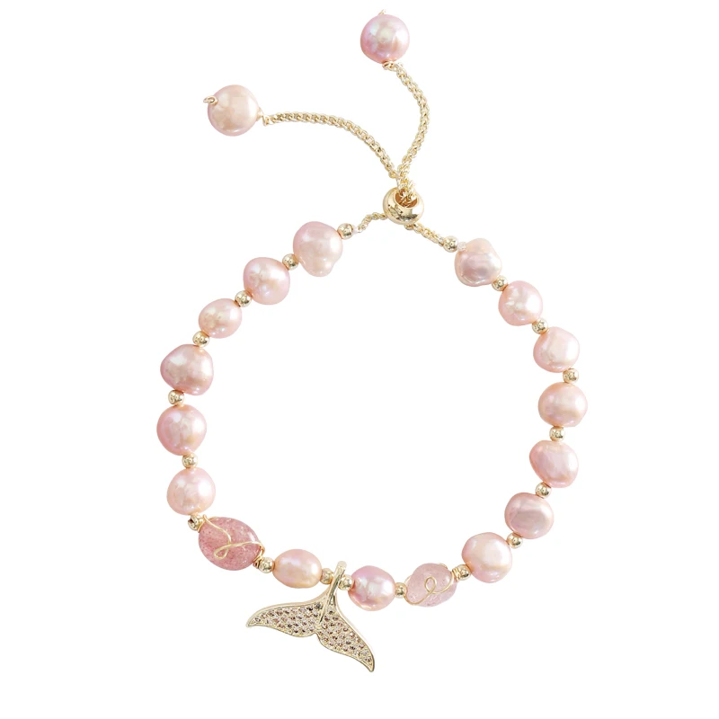 Модные женские браслеты из натурального пресноводного жемчуга|Плетеные