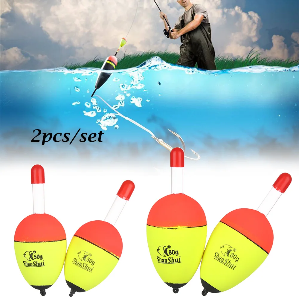 

2Pcs Luminous Eva Foam Fishing Night Float Light Stick Luminous Plastic Bobber Ball Boia High Quality Fishing Accessories