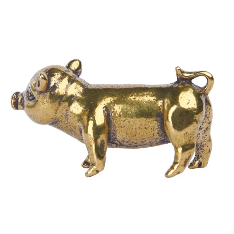 

3D Pig Casting Animal Mini Figurine Retro Style Metal Sculpture Home Office Room Desktop Decoration Collect Ornaments Gift