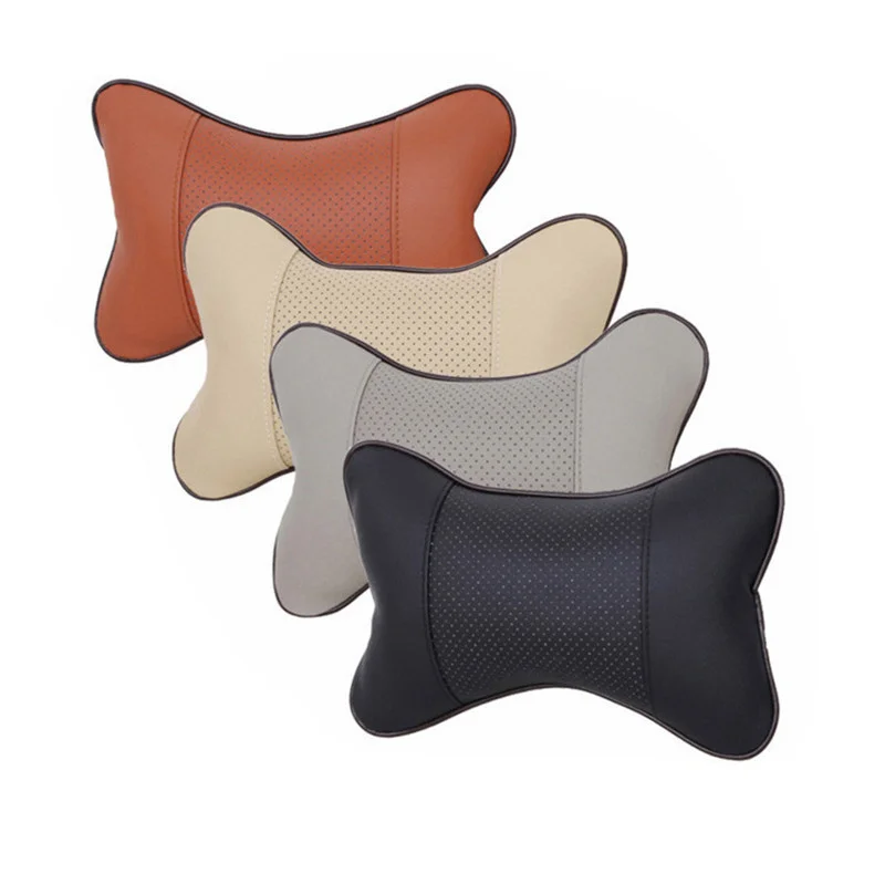 

2pcs/lot Pu Leather Car Auto Neck Pillows Headrest Fantastic Chair Lumbar Travel Small Kussen Interior Car Accessories