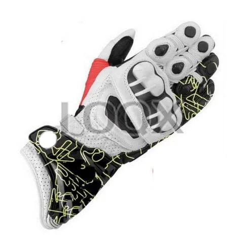 

Free shipping Alpine Moto gp Leather Long Gloves Racing Driving PRO Street Motorbike Black Red Gloves