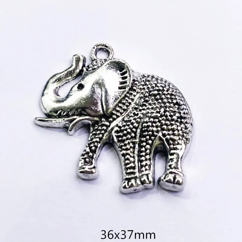 

4pcs 36x37mm Elephant Charms Antique Silver Color Pendants Accessories DIY Handmade Jewelry Making Supplies Crafts Wholesale