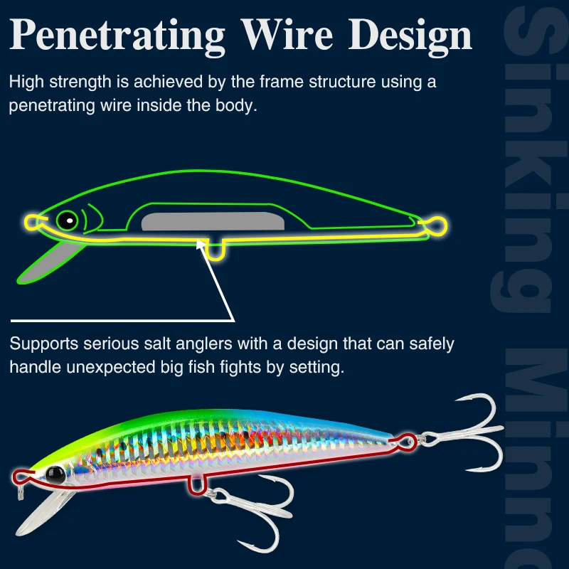 TSURINOYA DW37 тонущие приманки Minnow 120 мм 40 г тройными крючками искусственная жесткая
