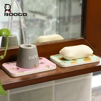 roogo creative drain non slip pvc soap pad keeps mold dry resistant soap mat eco friendly soap dish bathroom
