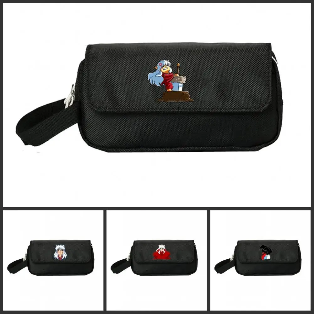 

Inuyasha Pencill Case Women Cosmetic Cases Makeup Bag Child Girls student Double pencill Bag Handbag