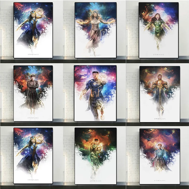 

2021 Newest Marvel Movie Eternals Posters And Prints For Living Room Disney Films Superhero Canvas Painting Wall Art Home Decor